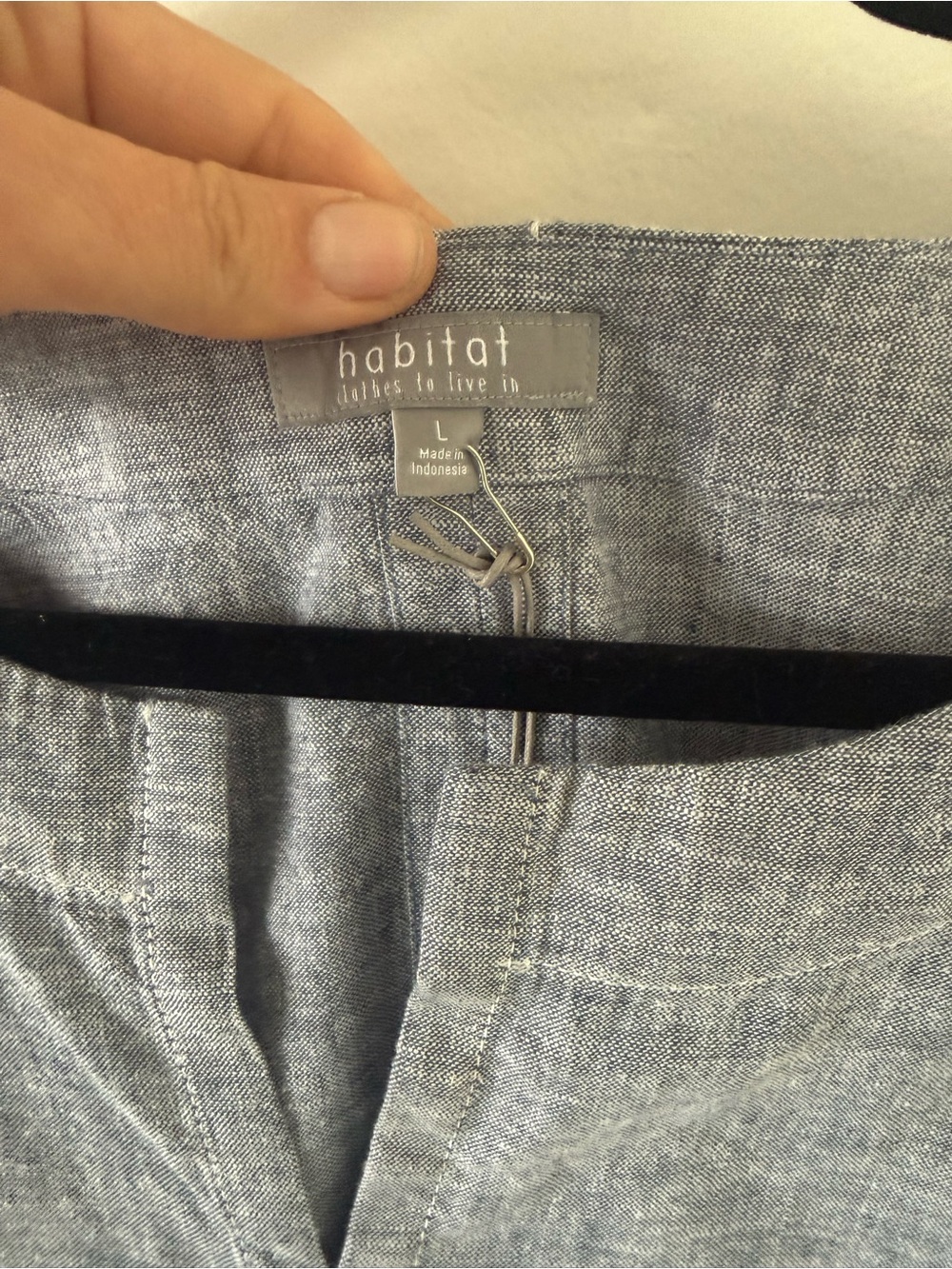 NWT-Habitat Bethany Dress in Indigo Linen, Sz L - Picture 5 of 9